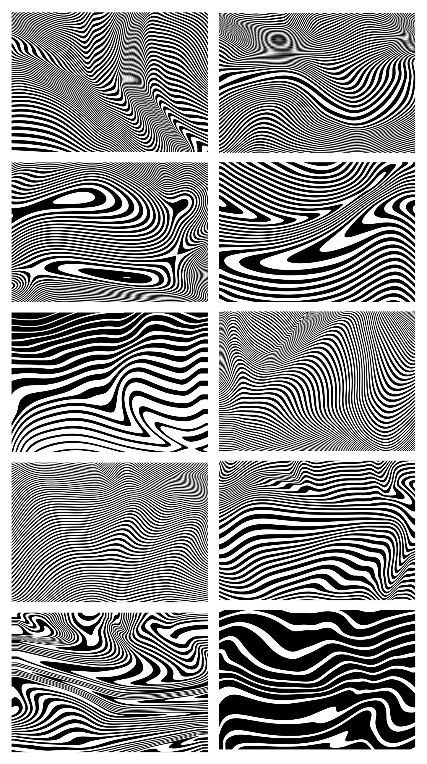 10 Abstract Stripes Backgrounds with Distorted Lines