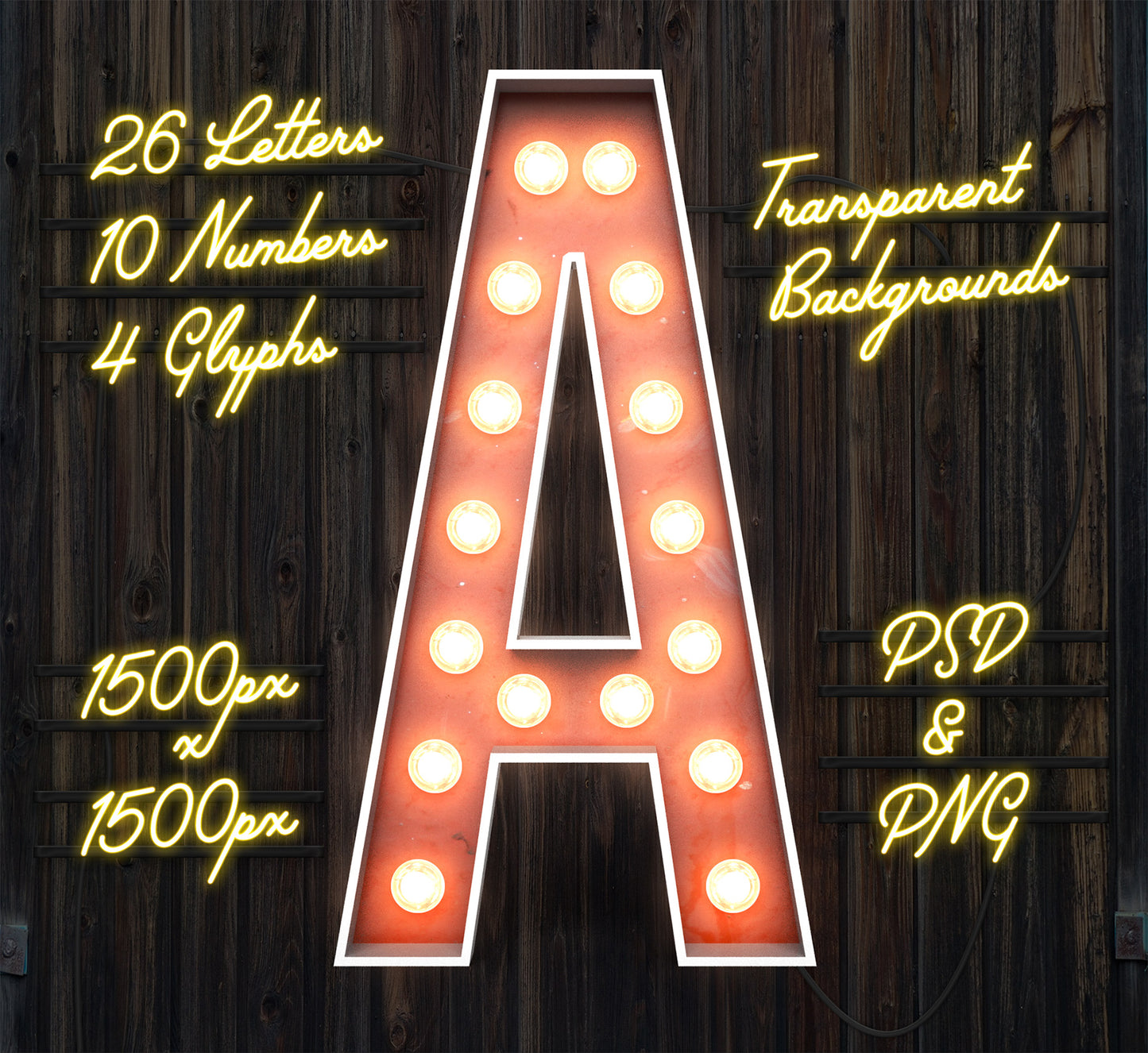 Vintage Style Marquee Bulb Sign Letters