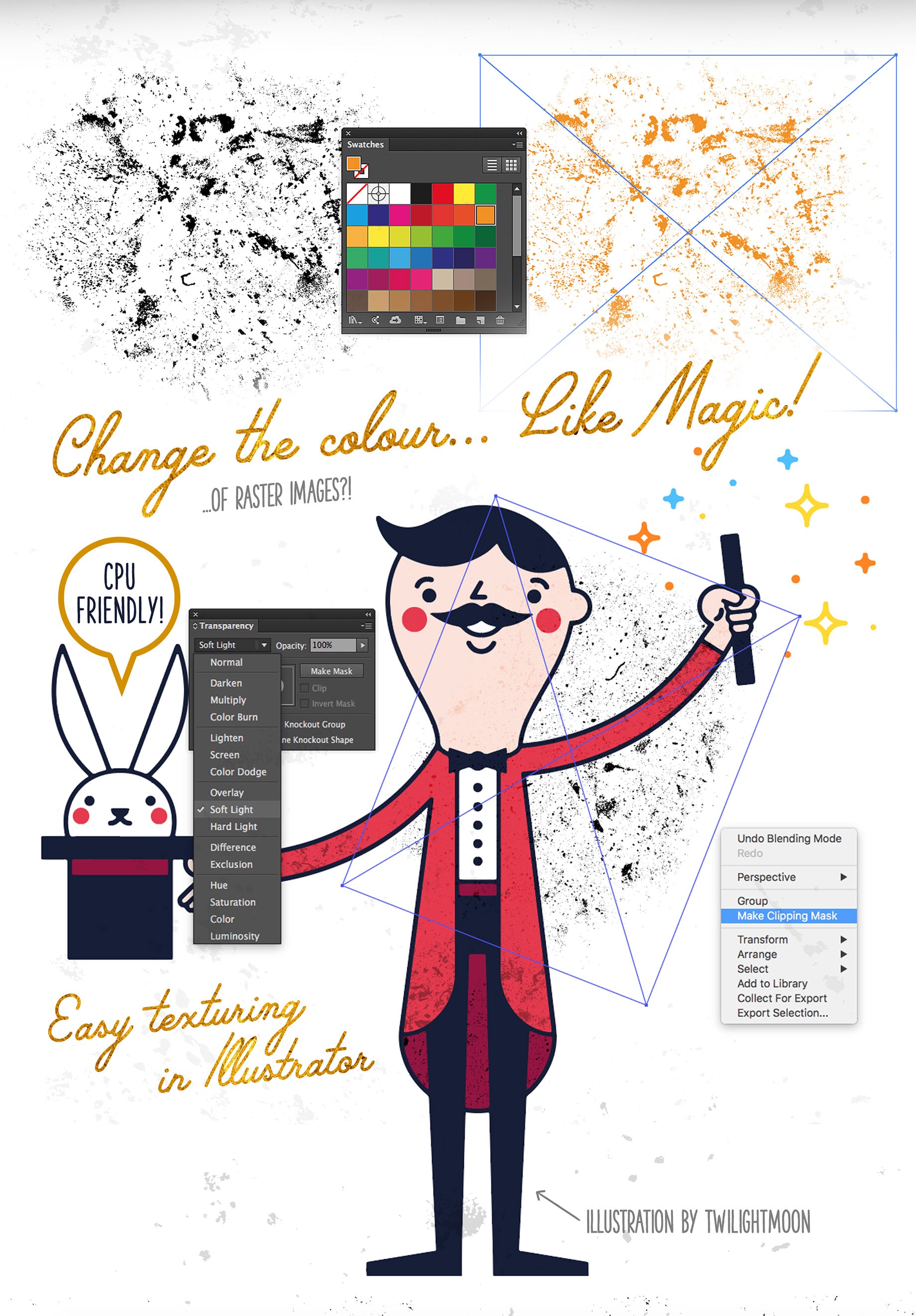 Bitmap Magic Number 30 Magic Bitmap Texture Graphics for Adobe Illustrator – Spoon Graphics