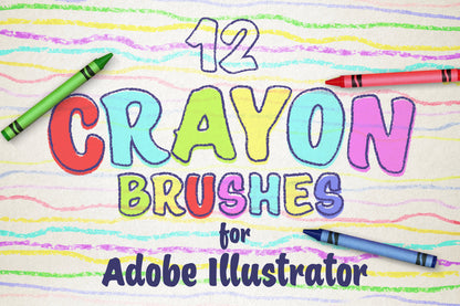 12 Wax Crayon Illustrator Brushes