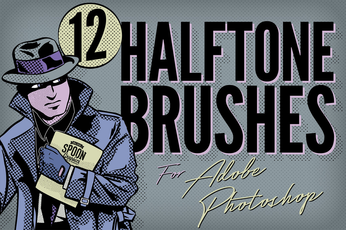 12 Halftone Texture Brushes for Adobe Photoshop – Spoon Graphics