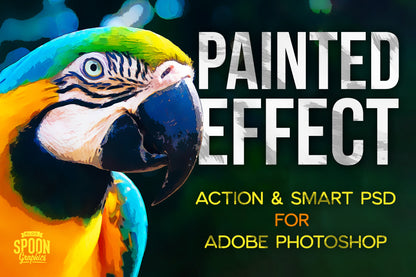 Painted Effect Photoshop Action and Smart PSD