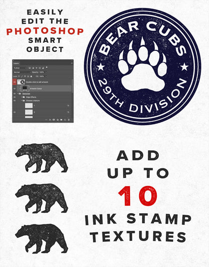 Ink Stamp Texturizer Smart PSD for Adobe Photoshop