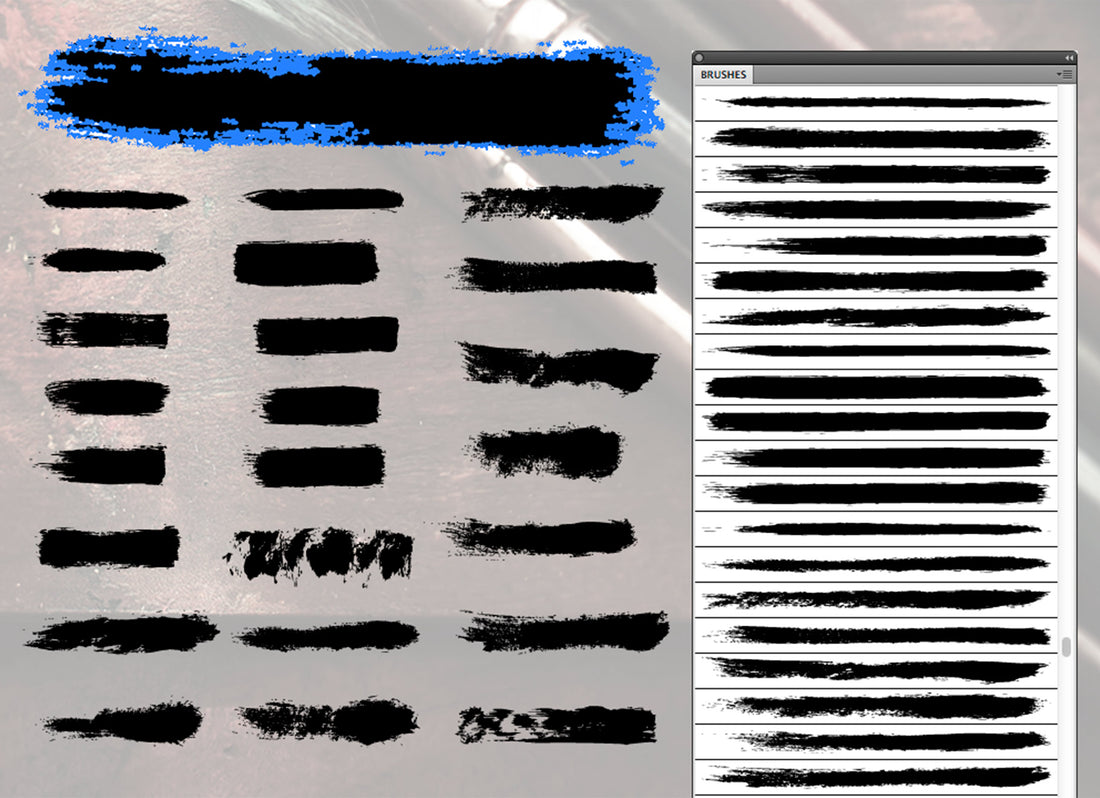 24 Vector Dry Brush Stroke Illustrator Brushes – Spoon Graphics
